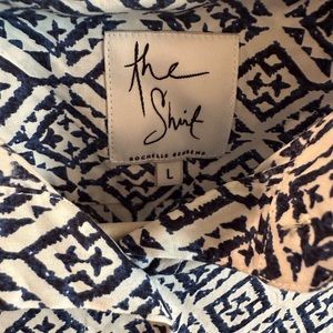 The Shirt blue and white print short dress